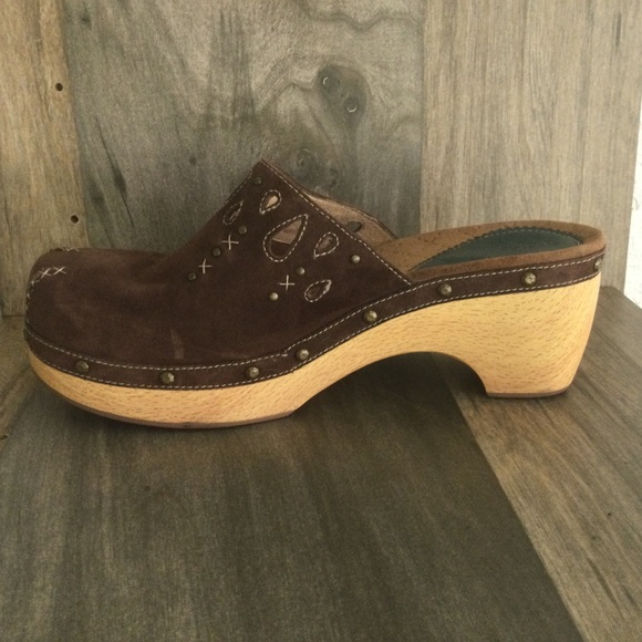 Indigo By Clarks Leather Suede Clogs Size 11M - Picture 5 of 12